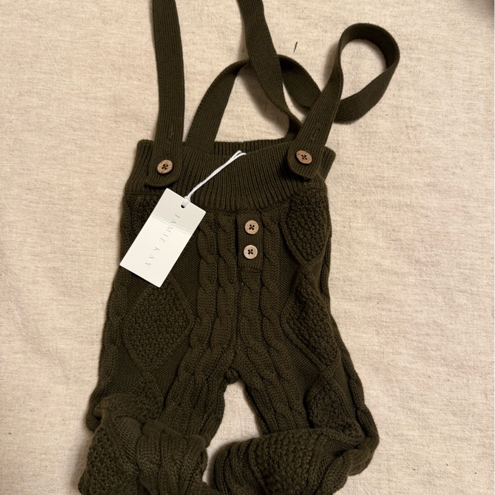 Jamie Kay Green Knit Overalls